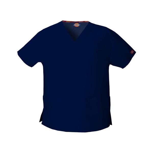 Dickies Scrub Shirt Poly/Ctn V-Neck 3Pkt Short Sleeves 3X Large Nvy Womens Ea