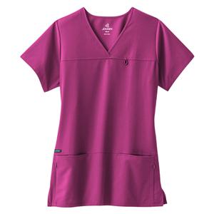 Jockey Scrub Shirt Poly/Ryn/Spndx 4 Pockets Small Plum Womens Ea