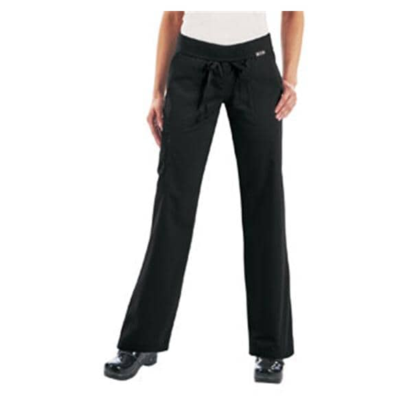 Scrub Pant Multiple Pockets 2X Large Black Womens Ea