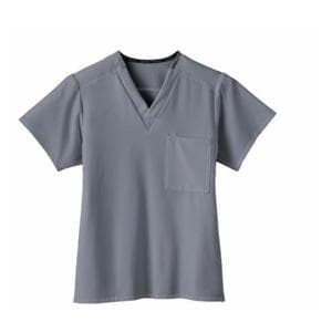 Jockey Scrub Shirt Poly/Ryn/Spndx V-Neck Large Pewter Unisex Ea