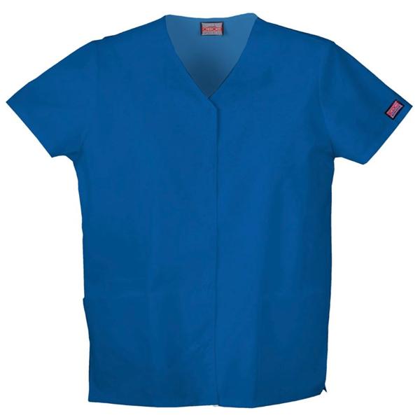 Cherokee Workwear Scrub Shirt V-Neck Short Sleeves Small Royal Womens Ea