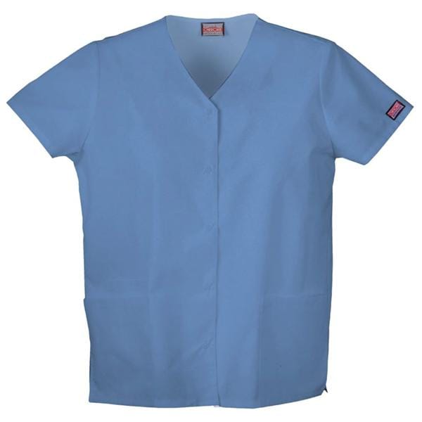 Cherokee Workwear Scrub Shirt V-Neck Small Ceil Blue Womens Ea