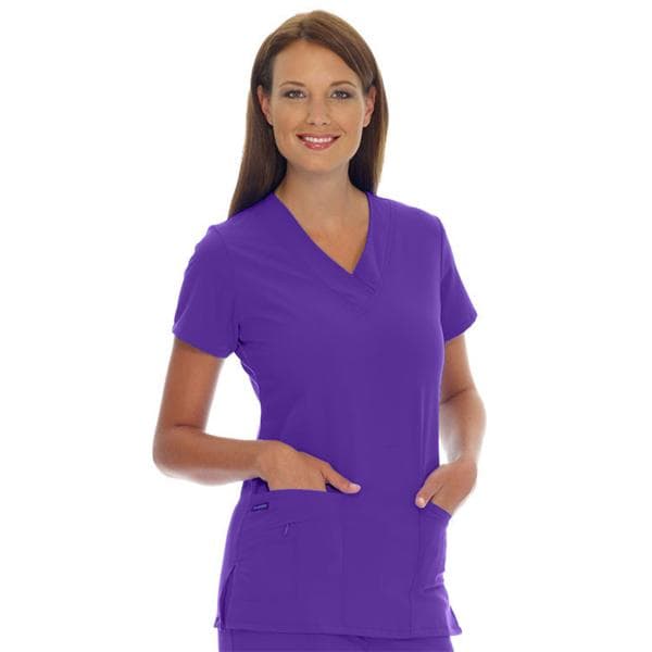 Jockey Scrub Shirt V-Neck 3 Pockets Short Sleeves 4X Large Purple Womens Ea