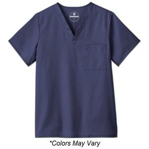 Scrub Shirt Poly/Ctn V-Neck 1 Pocket Set-In Sleeves 5X Large Ceil Blue Unisex Ea