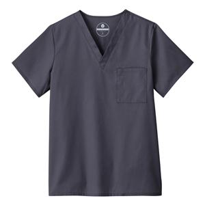 Scrub Shirt V-Neck 1 Pocket Set-In Sleeves 5X Large Charcoal Unisex Ea