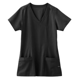 Jockey Scrub Shirt Mock Wrap V-Neck 2 Pkts Short Sleeves 3X Large Blk Womens Ea