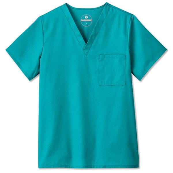 Fundamentals Scrub Shirt Poly/Ctn V-Nck 1 Pckt Set-In Sleeves Small Tl Unisex Ea