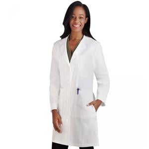 META Lab Coat 5 Pockets Long Sleeves 38 in White Womens Ea