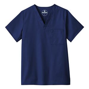 Scrub Shirt V-Neck 1 Pocket Set-In Sleeves Small Navy Unisex Ea