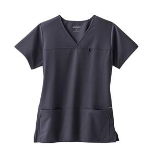 Jockey Scrub Shirt Poly/Ryn/Spndx 4 Pockets Small Charcoal Womens Ea