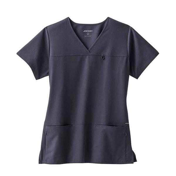Jockey Scrub Shirt Poly/Ryn/Spndx 4 Pockets X-Large Charcoal Womens Ea