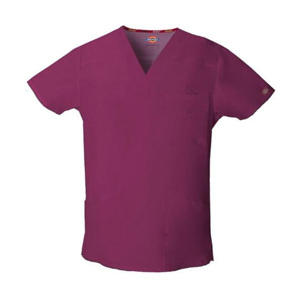 Scrub Top V-Neck Medium Wine Mens Ea