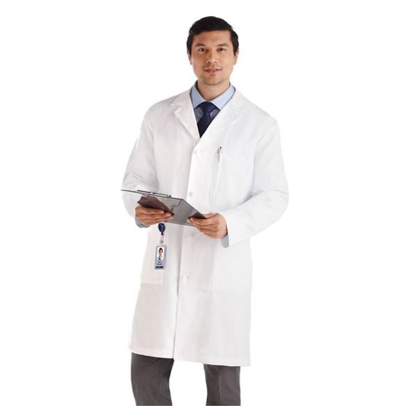 META Lab Coat 5 Pockets Long Sleeves 40 in White Mens Ea