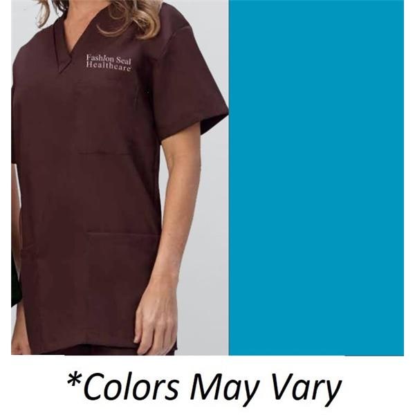 Scrub Top V-Neck 3 Pockets Set-In Sleeves Small Pacific Blue Unisex Ea