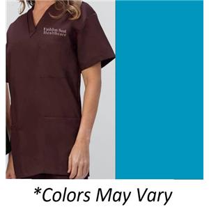 Scrub Top V-Neck 3 Pockets Set-In Sleeves X-Large Pacific Blue Unisex Ea