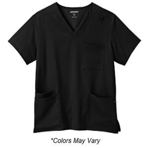 Jockey Scrub Top Poly/Cotton Crew Neck 2 Pockets Medium Charcoal Womens Ea