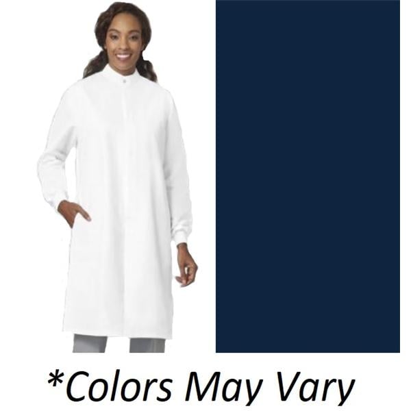 Lab Coat 3 Pockets Long Sleeves 40 in Large Navy Unisex Ea