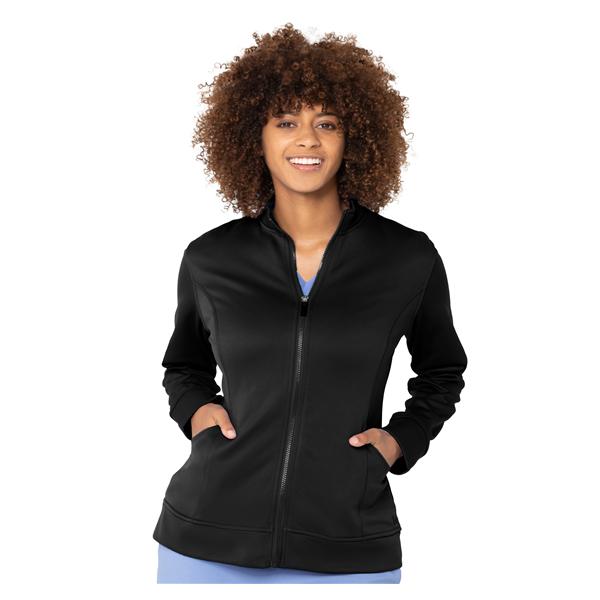 Urbane Warm-Up Jacket 3 Pockets Long Sleeves Large Black Womens Ea