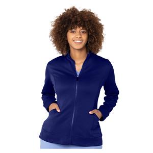 Urbane Warm-Up Jacket 3 Pockets Long Sleeves Small Navy Womens Ea