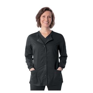 Proflex Warm-Up Jacket 3 Pockets Long Sleeves / Knit Cuff Small Black Womens Ea