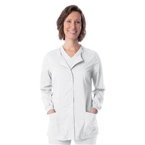 Proflex Warm-Up Jacket 3 Pockets Long Sleeves / Knit Cuff Medium White Womens Ea