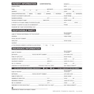 Registration Forms 2-Sided English White 8.5 in x 11 in Adult 100/Pk