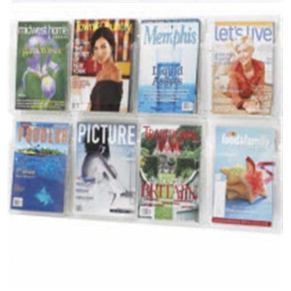 Wall Magazine Display 9 Pockets Clear 36 7/8 in x 30 in Ea