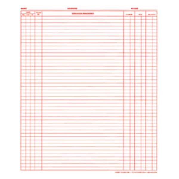 Exam Record Dental Charts Services Rendered 2-Sided White 100/Pk