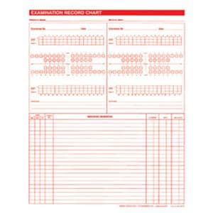 Exam Record Dental Charts 2-Sided White 100/Pk