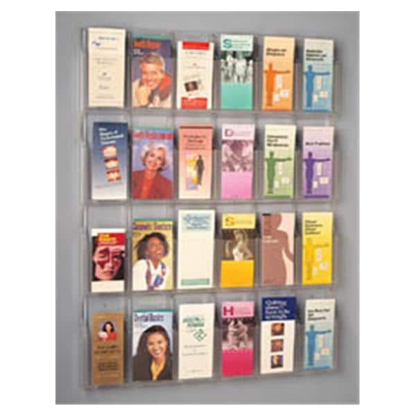 Reveal Wall Pamphlet Display Clear 30 in x 2 in x 41 in Ea
