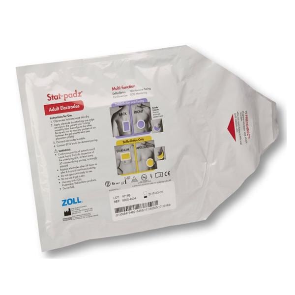 Stat-Padz Multifunction Pad Adult New f/ Defibrillator 6-1/2x5" Polymer Gel 1/Pr