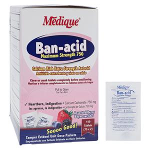 Medique Ban-acid Antacid Tablets 750mg Berry 75x2/Bx