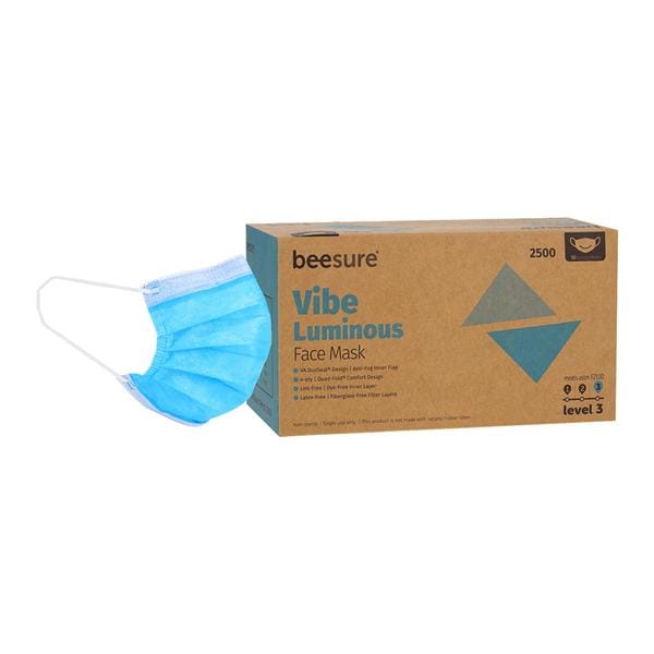 BeeSure Vibe Mask ASTM Level 3 Blue 50/Bx, 8 BX/CA