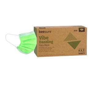 BeeSure Vibe Mask ASTM Level 3 Green 50/Bx