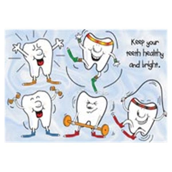 Laser 4-Up Recall Cards Teeth Exercising 8.5 in x 11 in 200/Pk
