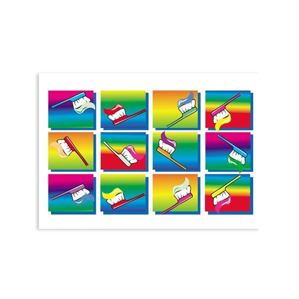 Laser 4-Up Recall Cards 12 Neon Brushes 8.5 in x 11 in 200/Pk