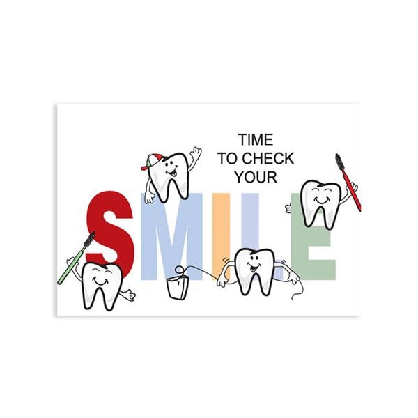 Imprinted Recall Cards Check Smile 4 in x 6 in 250/Pk