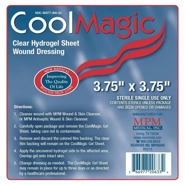 CoolMagic Hydrogel Hydrogel Dressing 3-3/4x3-3/4" Sterile Clear LF
