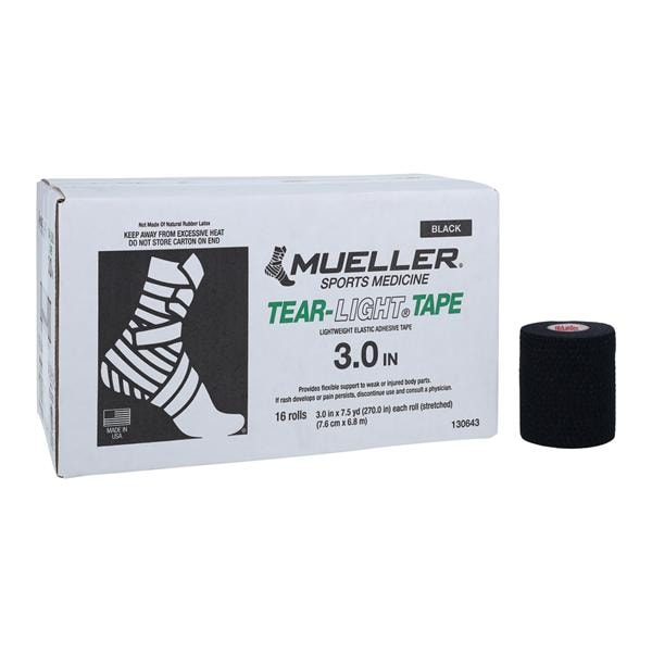 Tear-Light Athletic Tape Elastic 3"x7.5yd Black Non-Sterile 16/Ca