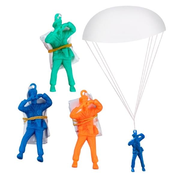 Toy Parachute Paratrooper Men Assorted Neon 48/pk