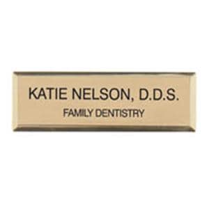 Pocket Name Badge Gold 0.75 in x 2.75 in Ea