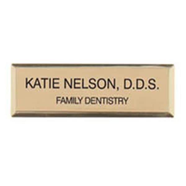 Engraved Name Badge Gold 0.75 in x 2.75 in Ea