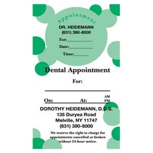 Peel N Stick Appointment Card Green Circles 500/Bx
