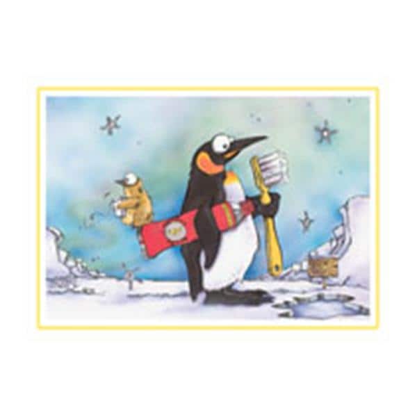 Imprinted Recall Cards Penguin with Brush 4 in x 6 in 250/Pk