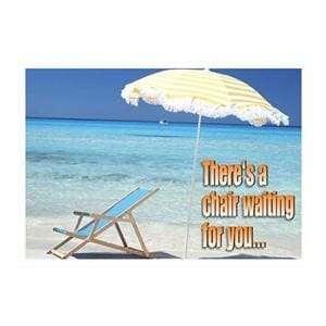 Imprinted Recall Cards Beach Chair 4 in x 6 in 250/Pk