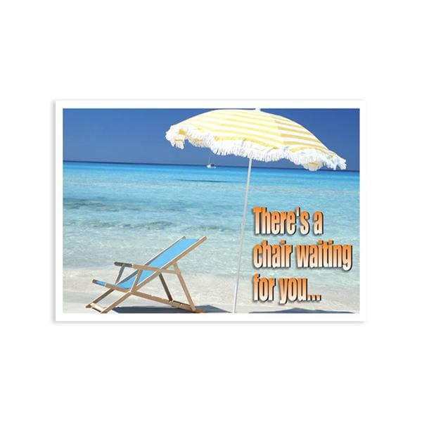 Imprinted Recall Cards Beach Chair 4 in x 6 in 250/Pk