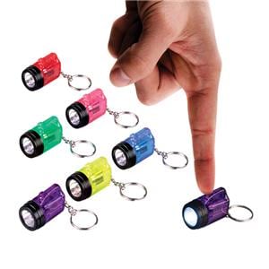 Toy Flashlight Keychains Assorted Colors 24/Bx