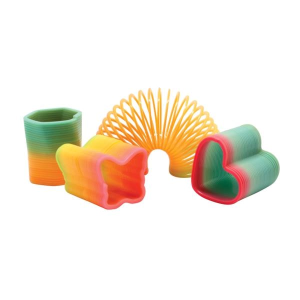 Toy Coil Assorted Shapes Rainbow 48/Pk