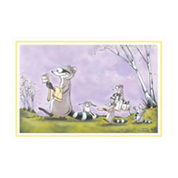 Imprinted Recall Cards Racoons with Brush 4 in x 6 in 250/Pk