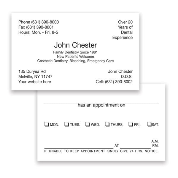 Imprinted Appointment Card 1-Color With Logo 500/Bx